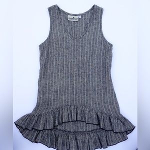 Women’s Sleeveless Striped Hemp Tunic, Size Small